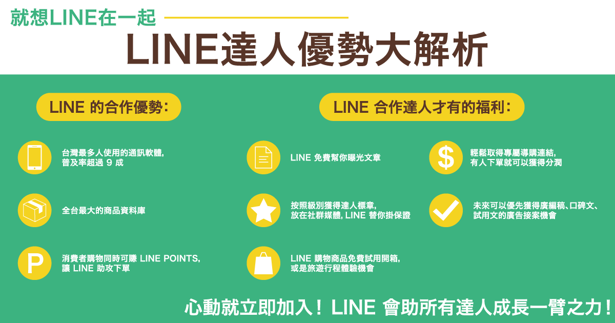 LINE 達人聯盟招募創作者進站